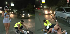 Robertita tiene grave accidente al tapar un bache