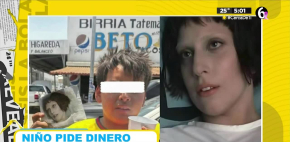 Niño pide dinero con foto de Lady Gaga