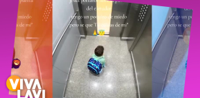 Niño se queda solo en elevador y así reacciona