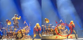 Baterista de Maná sufre caída en el escenario