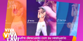 Belinda sufre descuido con su vestuario durante concierto