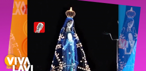 Drones proyectaron a la Virgen María junto al Cristo Redentor