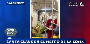El Grinch y Santa Claus sorprenden en el metro de la CDMX