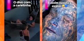 Niño pinta a su abuelita y la deja como 'Avatar'
