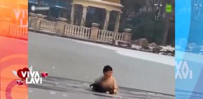 Rescatan a hombre de lago congelado en China