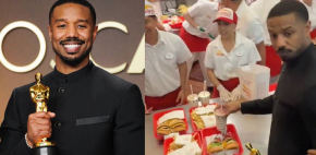 Michael B. Jordan festejó su 'Oscar' comiendo hamburguesas