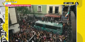 Banda 'U2' graba video en centro histórico