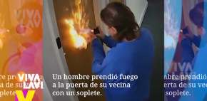 Hombre prende fuego a la puerta de su vecina