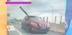 Hombre se salva tras ser impactado con un barra de acero