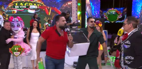 Luchadores se dan con todo en pleno programa