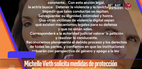 Michelle Vieth solicita medidas de protección contra Héctor Soberón