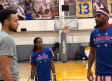 Stephen Curry entrena con los Globetrotters