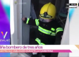 Niña de tres años desea ser bombero; se pone a practicar durante la cuarentena