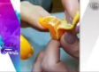 Uñas decoradas con mandarina