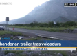 Abandonan tráiler tras volcadura en la carretera Monterrey-Saltillo