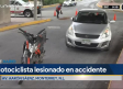 Motociclista resulta lesionado tras chocar contra auto en avenida Aarón Saénz