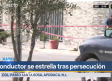 Conductor se impacta contra árbol tras desatar una persecución en Apodaca