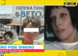 Niño pide dinero con foto de Lady Gaga