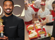 Michael B. Jordan festejó su 'Oscar' comiendo hamburguesas