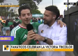 Fánaticos celebran el triunfo del tricolor