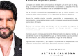 Arturo Carmona niega haber vendido entrevista a Elisa Beristain