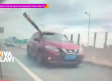 Hombre se salva tras ser impactado con un barra de acero