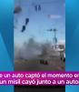 Misil cae en carro que esperaba cambio de semáforo