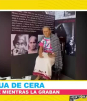 Estatua de cera se mueve mientras la graban