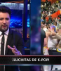'BTS' son captados como público en lucha libre