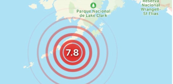 Tras sismo de magnitud 7.8 en Alaska, activaron alerta de tsunami