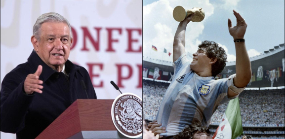 López Obrador y Maradona