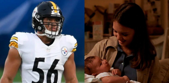 Linebacker de Pittsburgh estuvo como bebé en serie protagonizada por Katie Holmes 