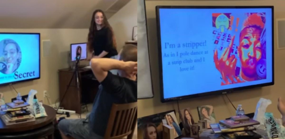 Mujer revela a sus padres que es stripper con PowerPoint