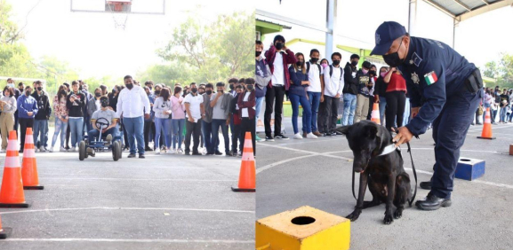 Los estudiantes realizaron simulacros viales, y fueron instruidos por exhibiciones caninas para concientizar sobre el consumo de alcohol 