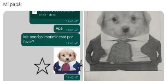 Divertida confusión de un padre que imprime un sticker en lugar del documento que le pidieron