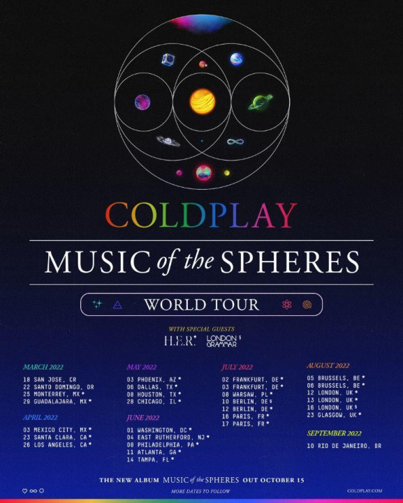 Coldplay. Anuncian precios de boletos para el tour en Monterrey